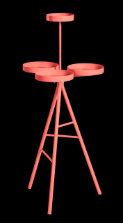 CASTIL kovový květináč SIMPLE střední Barva: Červená