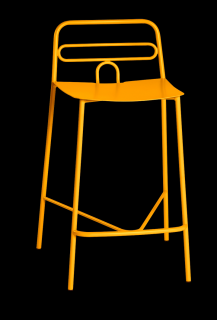 CASTIL zahradní barová kovová židle DIDA 87 cm Barva: Žlutá