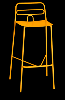 CASTIL zahradní kovová barová židle DIDA 97 cm Barva: Žlutá