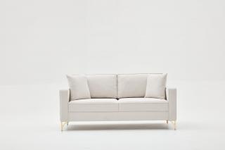 Hanah Home Dvoumístná pohovka BERLIN krémová se zlatou 180 cm