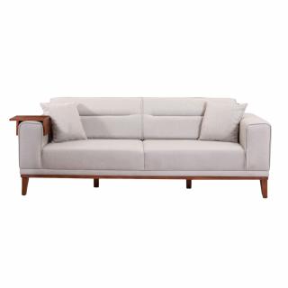 Hanah Home Pohovka LIONESI krémová s odkládacím stolkem 223 cm