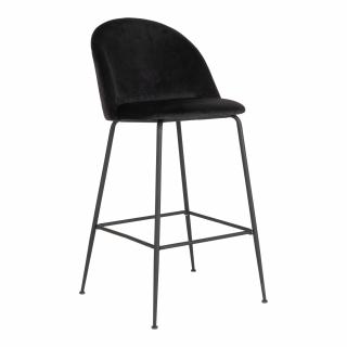 House Nordic Sametová barová židle LAUSANNE černá