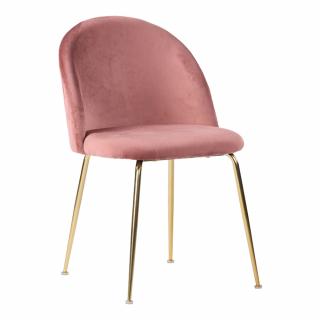 House Nordic Sametová jídelní židle GENEVA růžová