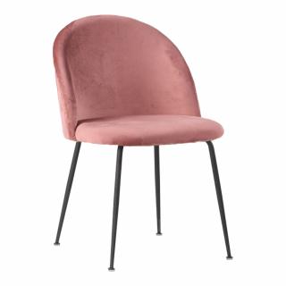 House Nordic Sametová jídelní židle GENEVE růžová