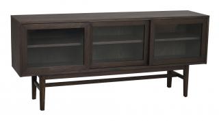 ROWICO Prosklená komoda HAZELNUT hnědá 170x75 cm