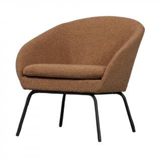 WOOOD Designové křeslo DITTE bouclé koňak