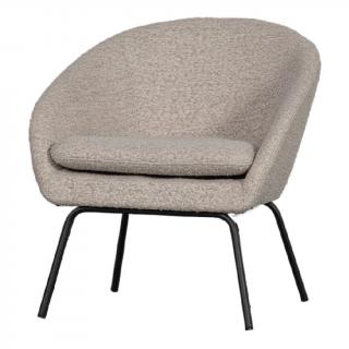 WOOOD Designové křeslo DITTE bouclé šedé