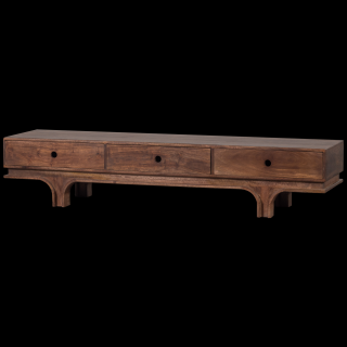 WOOOD Dřevěný TV stolek STAES 180x37 cm hnědý