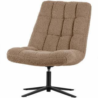 WOOOD Plyšové křeslo JOB světlé