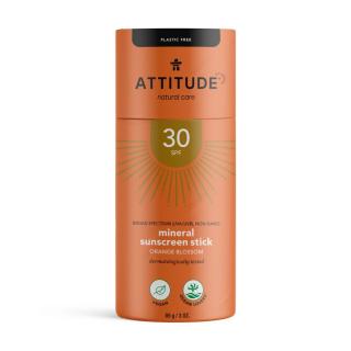 100% minerální ochranná tyčinka na celé tělo ATTITUDE (SPF 30) s vůní Orange Blossom 85 g  + Dárek