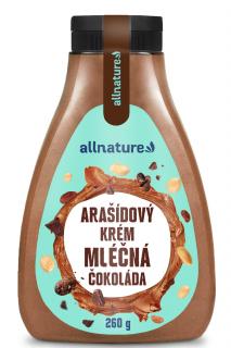 Allnature Arašídový krém s mléčnou čokoládou, 260 g