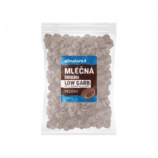 Allnature LOW CARB Čokoláda mléčná pecičky, 500 g