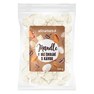 Allnature Mandle v bíle čokoládě s kávou, 100 g