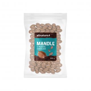 Allnature Mandle v mléčné čokoládě, 500 g