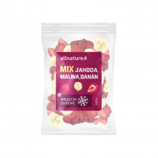 Allnature Mix lyofilizovaného ovoce - jahoda, malina, banán, 100 g