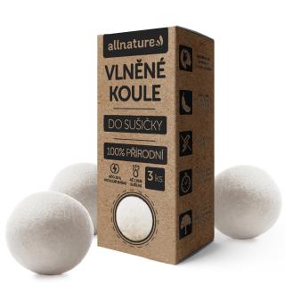 Allnature Vlněné koule do sušičky, 3 ks