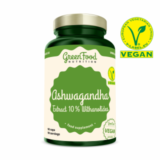 Ashwagandha Extract 10 % Withanolides, 400mg, 90 kapslí