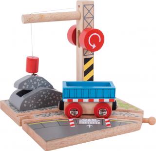 Bigjigs Rail Jeřáb se štěrkem