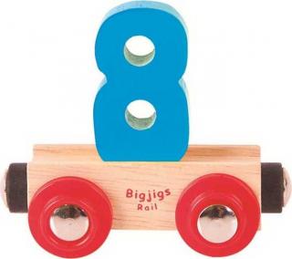 Bigjigs Rail Vagónek dřevěné vláčkodráhy - Číslo 8