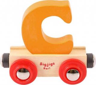 Bigjigs Rail Vagónek dřevěné vláčkodráhy - Písmeno C