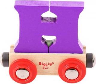 Bigjigs Rail Vagónek dřevěné vláčkodráhy - Písmeno H
