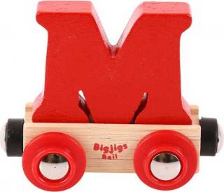 Bigjigs Rail Vagónek dřevěné vláčkodráhy - Písmeno M