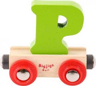Bigjigs Rail Vagónek dřevěné vláčkodráhy - Písmeno P