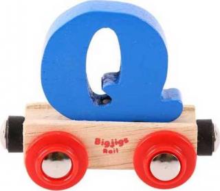 Bigjigs Rail Vagónek dřevěné vláčkodráhy - Písmeno Q