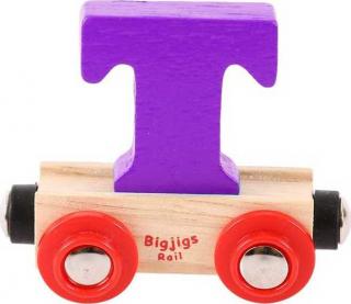 Bigjigs Rail Vagónek dřevěné vláčkodráhy - Písmeno T