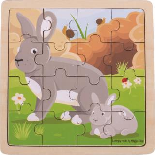Bigjigs Toys Puzzle králík s králíčkem