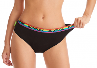 BODYLOK Menstruační kalhotky černá-rainbow - střední menstruace Velikost: 156