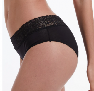 BODYLOK Menstruační kalhotky Krajka Hi-Waist černá - silná menstruace Velikost: XL