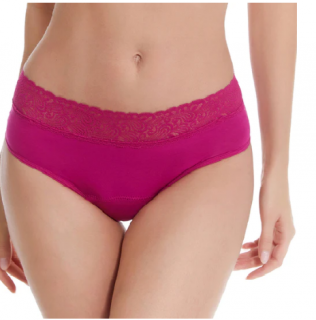BODYLOK Menstruační kalhotky Krajka Hi-Waist růžová - silná menstruace Velikost: L