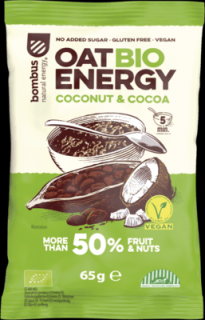 Bombus Oat Bio Energy ovesná kaše- kakao a kokos, 65 g
