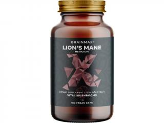 BrainMax Lion's Mane (Hericium) extrakt, 50% polysacharidů a 20% glukanů (beta-1,3/1,6 D-glukanů) 500 mg, 100 rostlinných kapslí