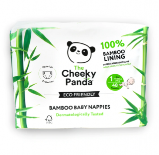 Cheeky Panda Bambusové dětské jednorázové pleny, velikost 1, 48 ks