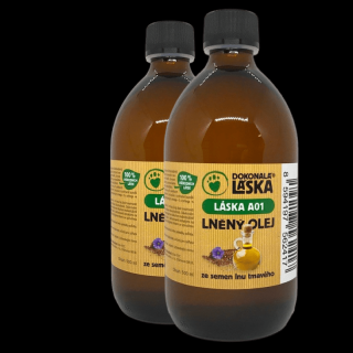 Dokonalá láska LÁSKA A01 Lněný olej s vitaminem E, 1000 ml