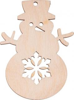 Dřevěná vánoční ozdoba - sněhulák