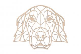 Dřevěný geometrický obraz - Zlatý retrívr 65 cm