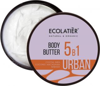 ECOLATIER URBAN - Krémové máslo na tělo 5v1- Kakao, Bambucké máslo, Kokos, Macadamia a Babassu, 380 ml, EXPIRACE