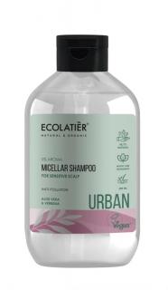 ECOLATIER URBAN - Micelární šampon pro citlivou pokožku vlasů a proti lupům – Aloe Vera a Verbena, 600 ml