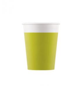 EKO papírové kelímky LIMETKOVÉ, 200 ml, 8 ks