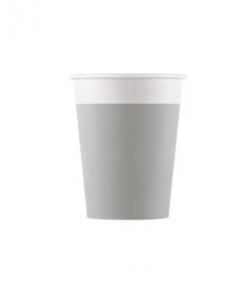 EKO papírové kelímky ŠEDÉ, 200 ml, 8 ks