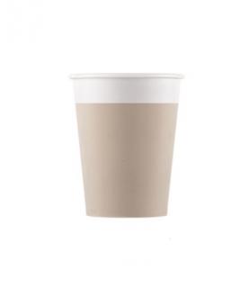 EKO papírové kelímky SVĚTLE HNĚDÉ, 200 ml, 8 ks