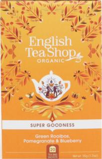 English Tea Shop Zelený rooibos, granátové jablko a borůvka, 20 sáčků