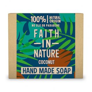 Faith in Nature rostlinné tuhé mýdlo s kokosovým olejem, 100 g