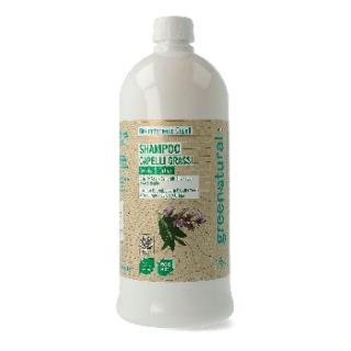 Greenatural Šampon pro mastné vlasy proti lupům šalvěj a kopřiva BIO, 1l
