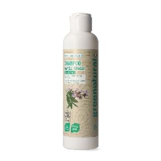 Greenatural Šampon pro mastné vlasy proti lupům šalvěj a kopřiva BIO, 250 ml