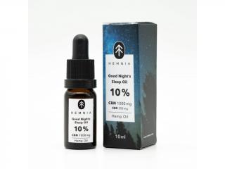 Hemnia Good Night's Sleep Konopný olej 10%, 1000 mg CBN, 250 mg CBD, 10 ml