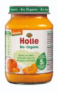 Holle Bio  Dýně s celozrnnou rýží pro děti od 5. měsíce, 190 g